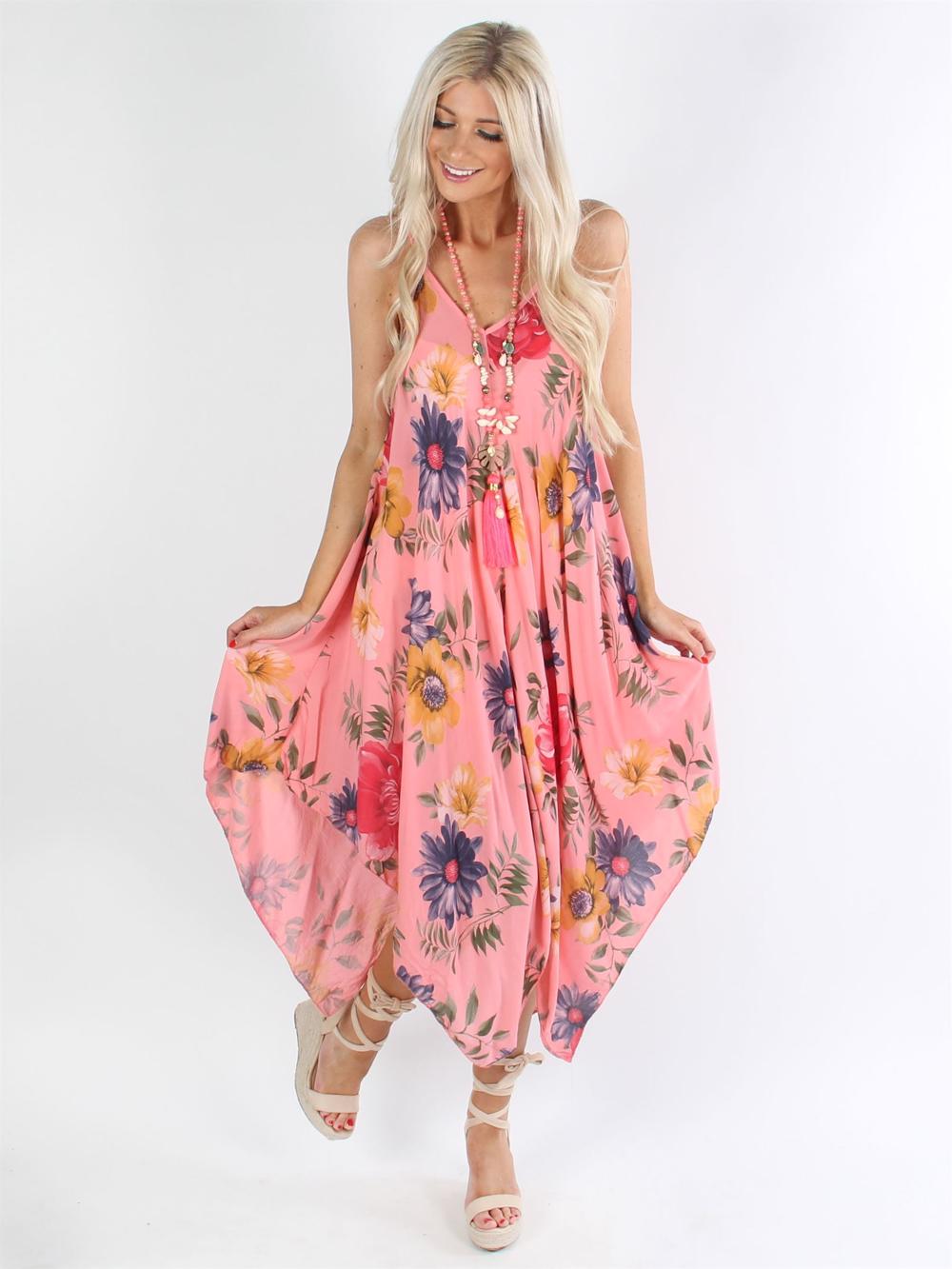 Michigan - Armygrøn stribet stropkjole i løs pasform